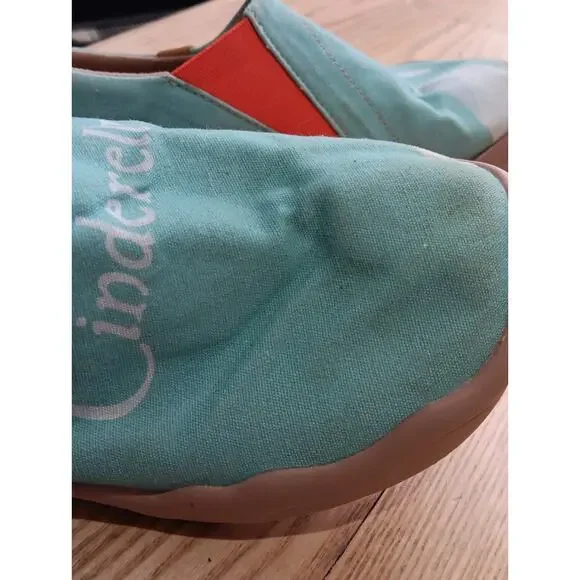 RARE Cinderella Women's Casual Slip-On Shoes - Teal and Orange - Picture 7 of 12